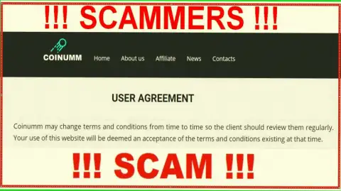Coinumm Com Thieves can change their client agreement at any time