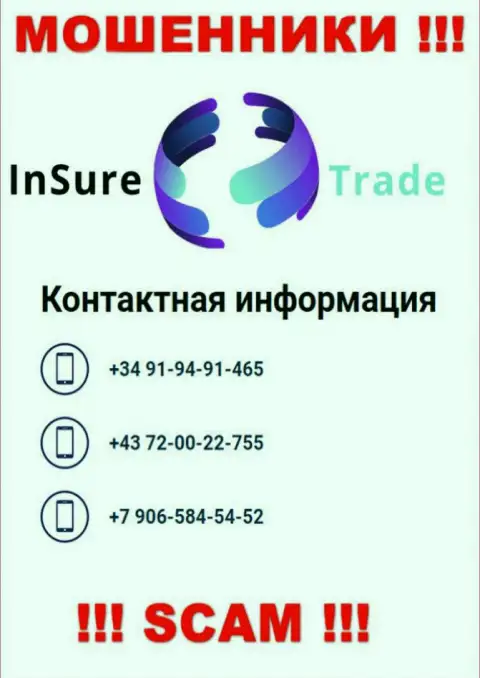 ШУЛЕРА из InSure-Trade Io в поисках неопытных людей, названивают с разных номеров телефона