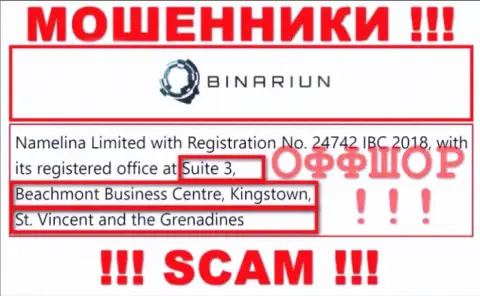Совместно работать с конторой Binariun весьма опасно - их оффшорный адрес - Suite 3, Beachmont Business Centre, Kingstown, St. Vincent and the Grenadines (инфа с их веб-сервиса)