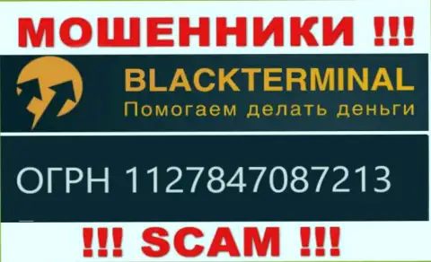 BlackTerminal мошенники internet сети !!! Их регистрационный номер: 1127847087213
