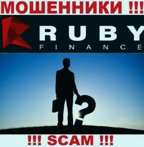 Хотите узнать, кто именно управляет организацией RubyFinance ? Не выйдет, этой информации найти не получилось