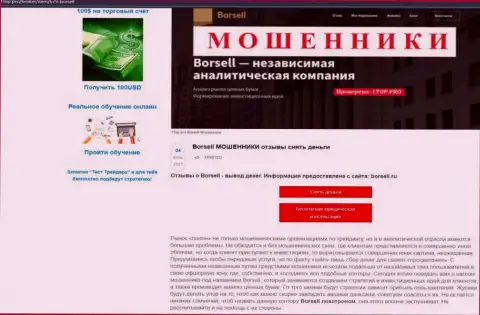 Обзор мошеннических действий скам-конторы Borsell - это МОШЕННИКИ !!!
