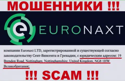 Официальный адрес конторы EuroNax у нее на сайте ненастоящий - это СТОПРОЦЕНТНО МАХИНАТОРЫ !