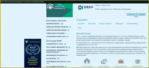 Обзорный материал об деятельности forex брокерской организации Киексо, представленный на портале directory financemagnates com
