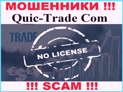 Quic Trade не сумели получить лицензию, да и не нужна она указанным интернет аферистам