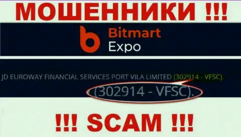 302914-VFSC это рег. номер Bitmart Expo, который размещен на официальном сайте компании