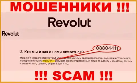 Будьте весьма внимательны, присутствие регистрационного номера у компании Revolut (08804411) может оказаться приманкой