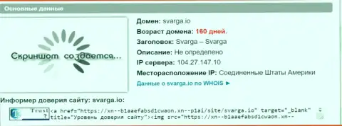 Возраст домена ФОРЕКС брокера Сварга, согласно справочной информации, полученной на ресурсе довериевсети рф